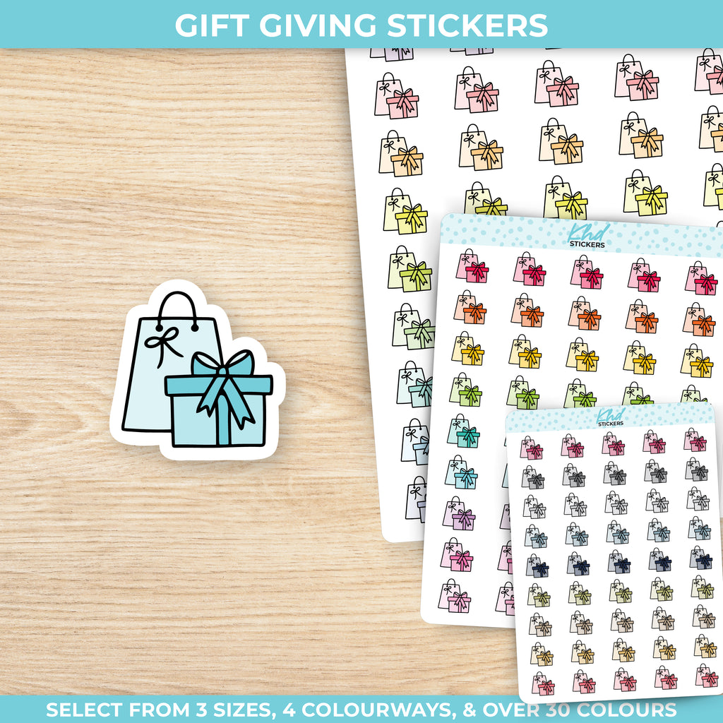 Cute Gift Giving Icon Stickers Small