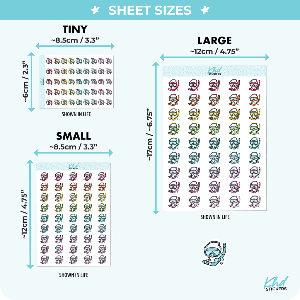 Snorkling Planner Stickers Small