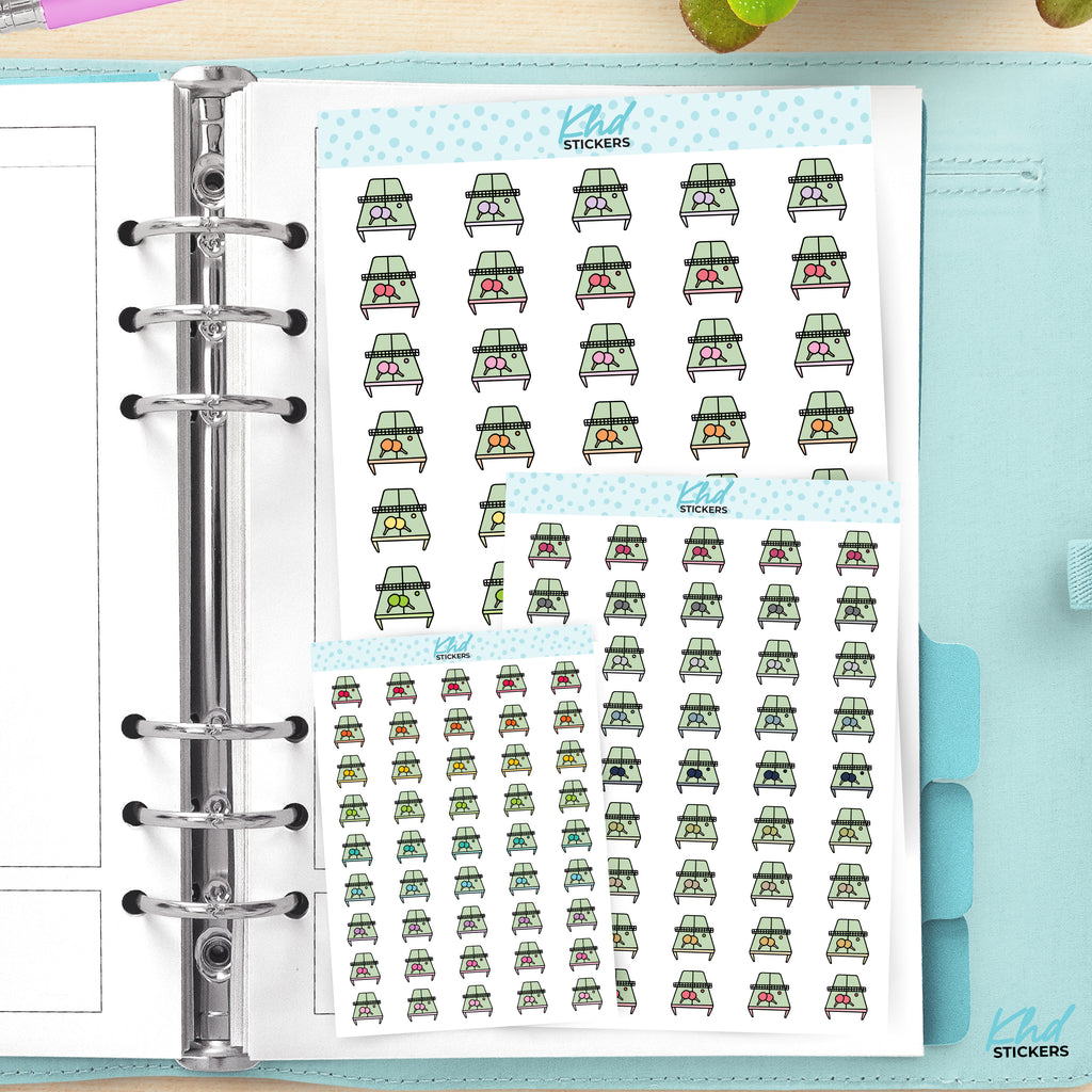 Table Tennis Planner Stickers Small