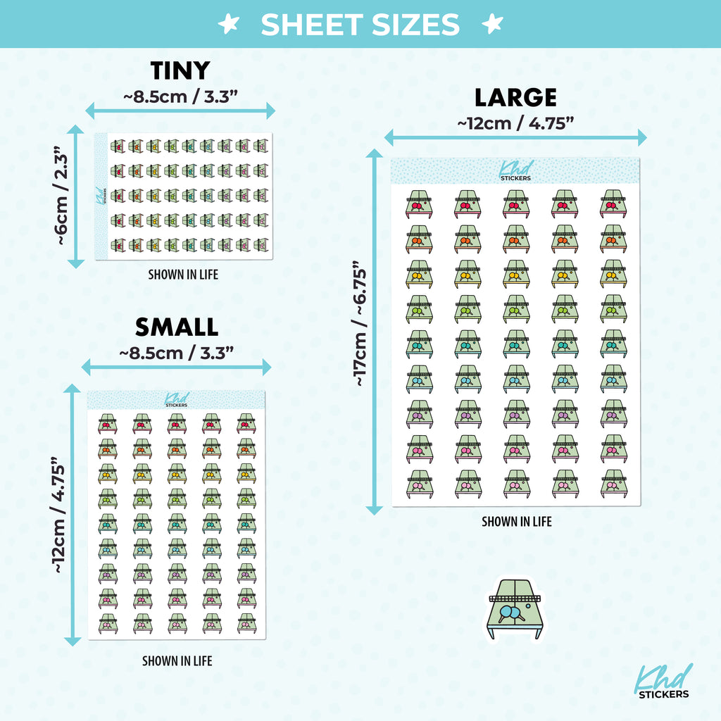 Table Tennis Planner Stickers Small