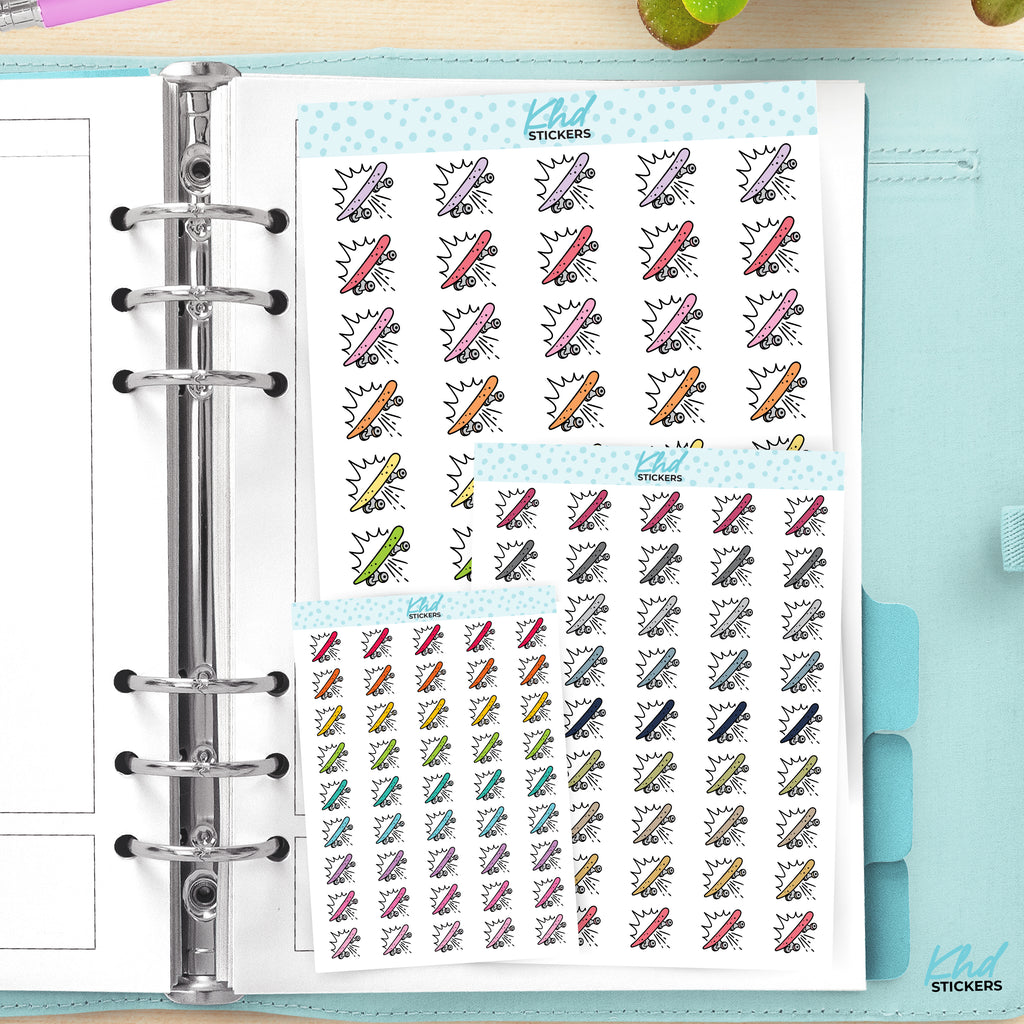 Skateboarding Planner Stickers Small