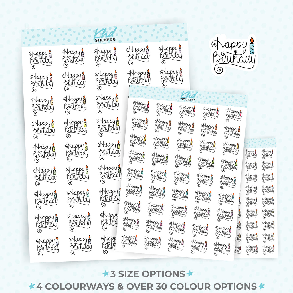 Happy Birthday Planner Stickers Small