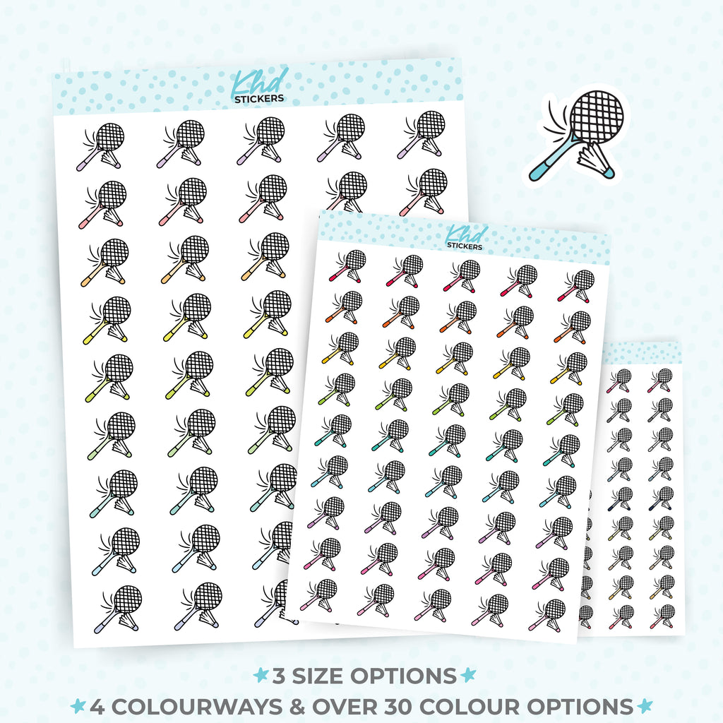 Badminton Planner Stickers Small