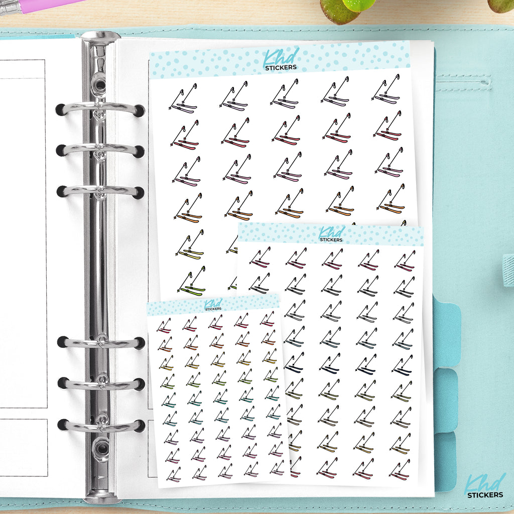 Skiing Planner Stickers Small