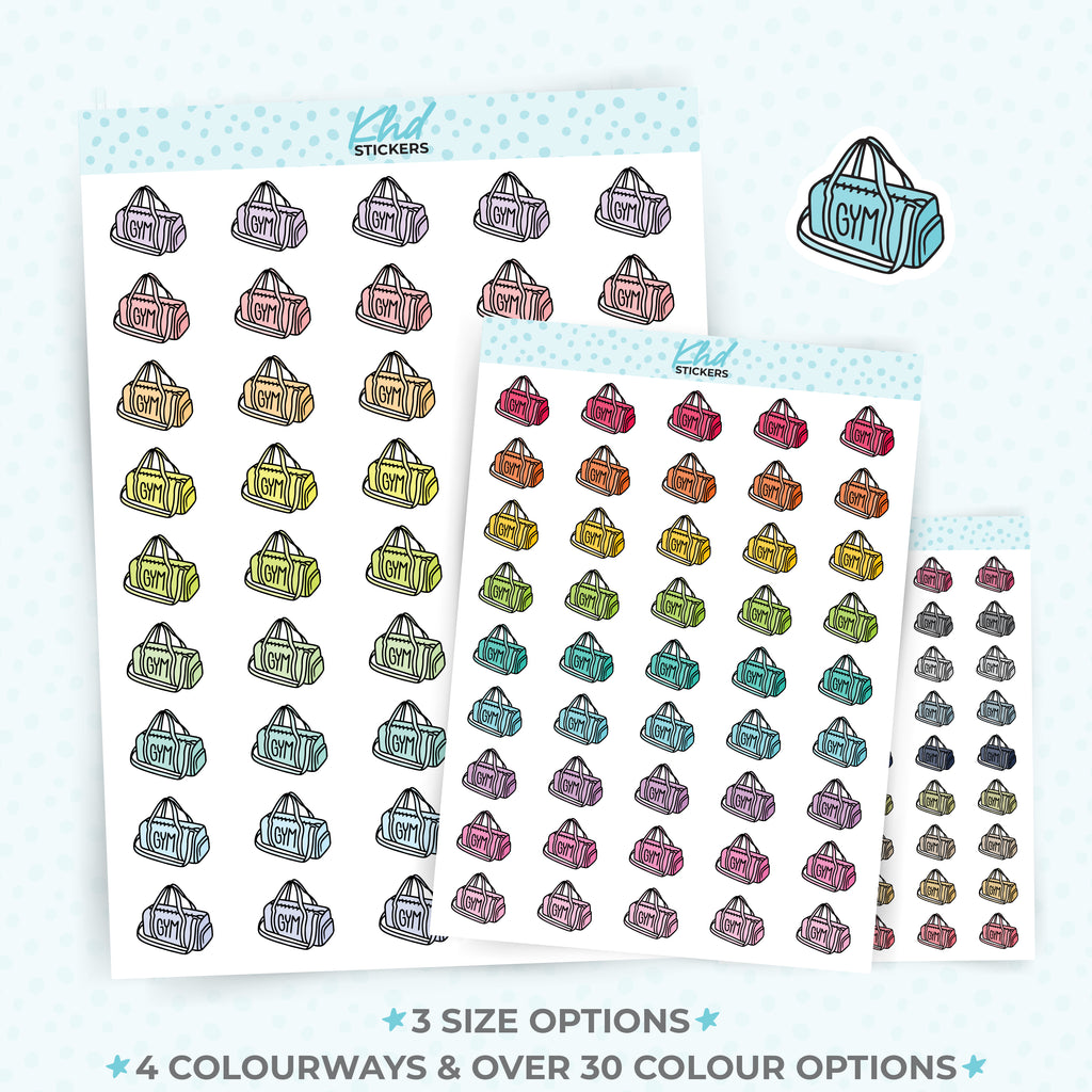 Gym Bag Planner Stickers Small