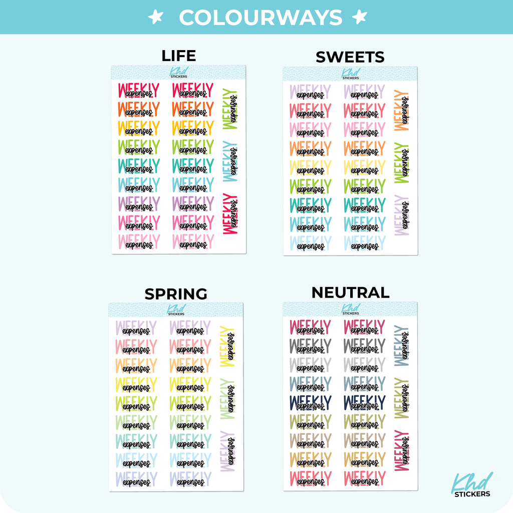 Weekly Expenses Planner Stickers Small