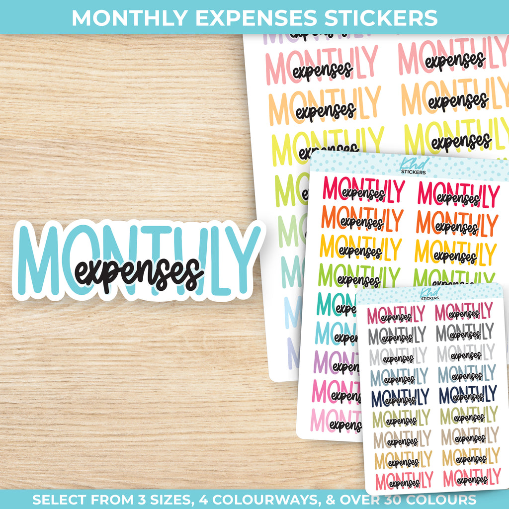 Monthly Expenses Planner Stickers Small