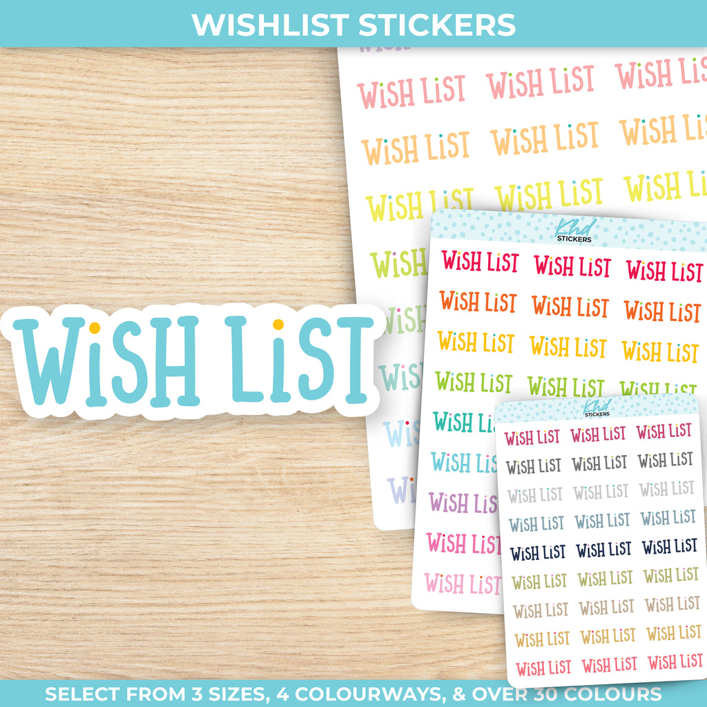 Wishlist Planner Stickers Small