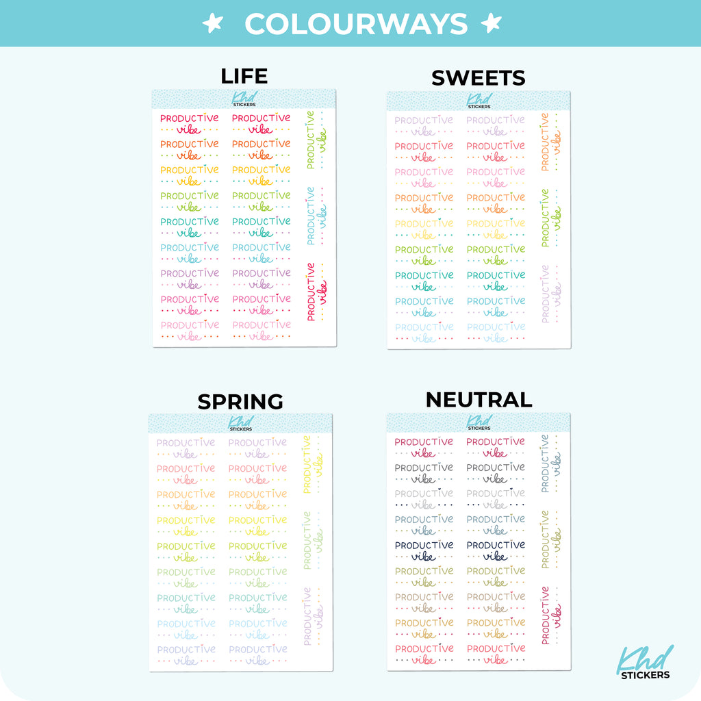 Productive Vibe Planner Stickers Small