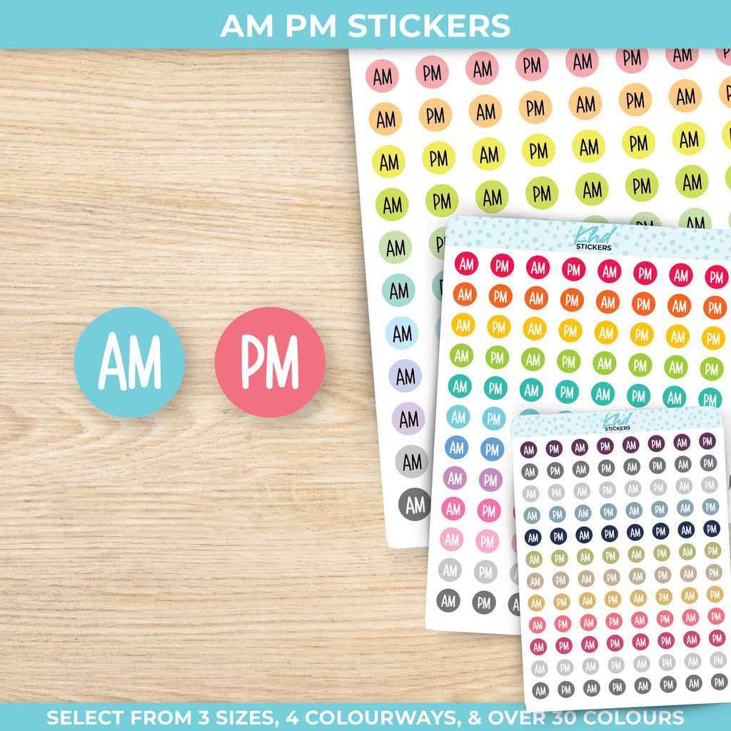 AM PM Planner Stickers Small