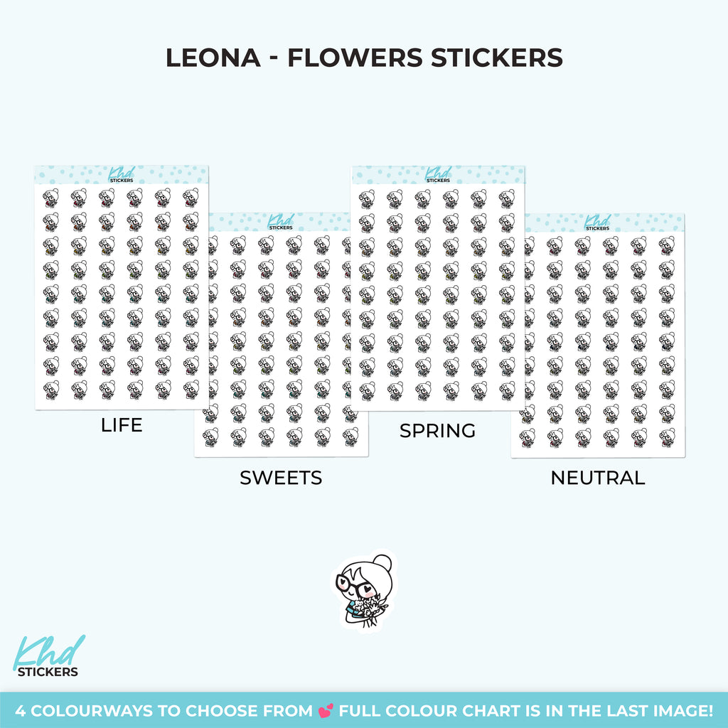 Planner Girl Leona with Flowers Small