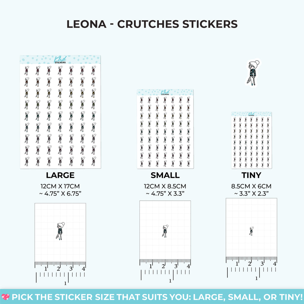Planner Girl Leona using Crutches Small