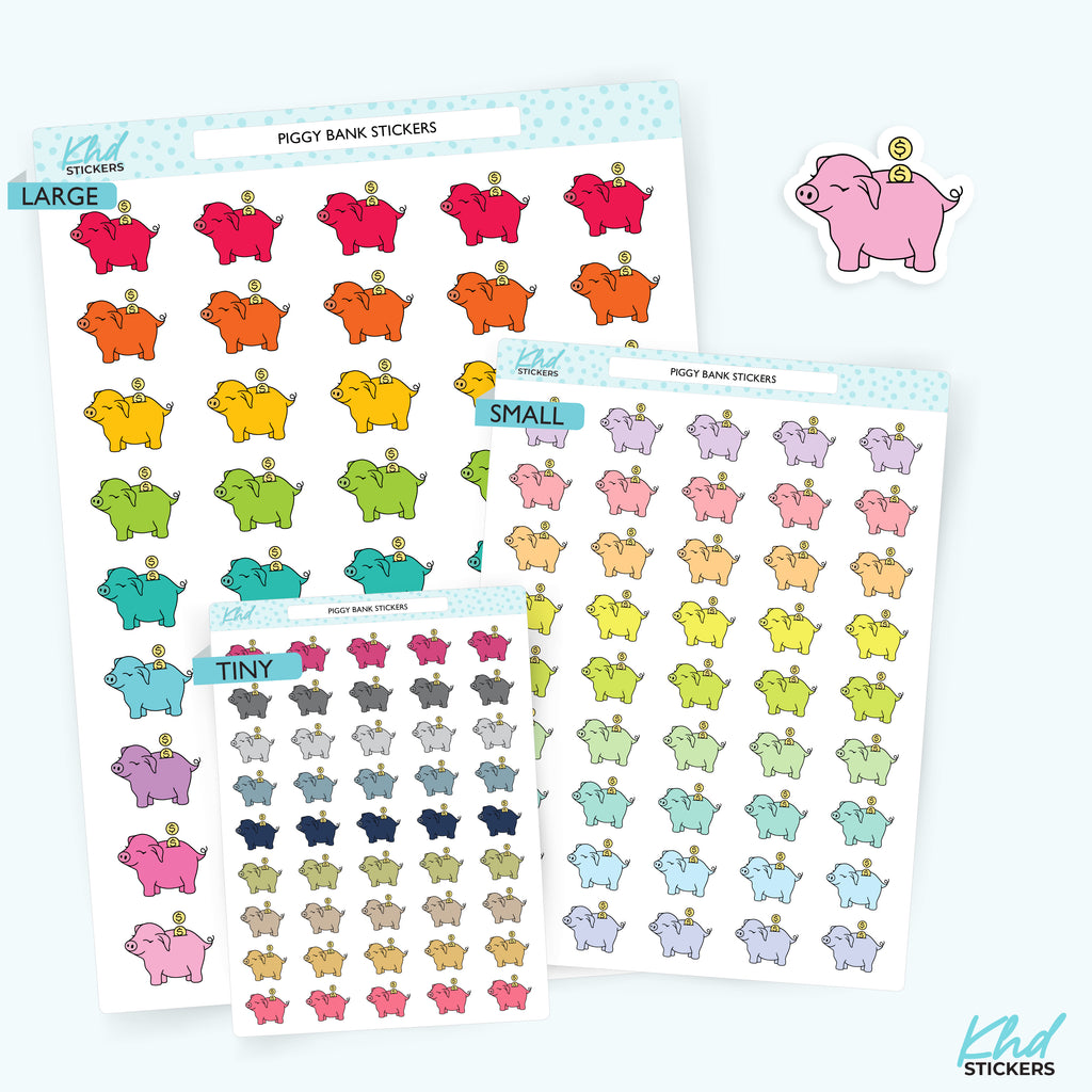 Piggy Bank Planner Stickers Small