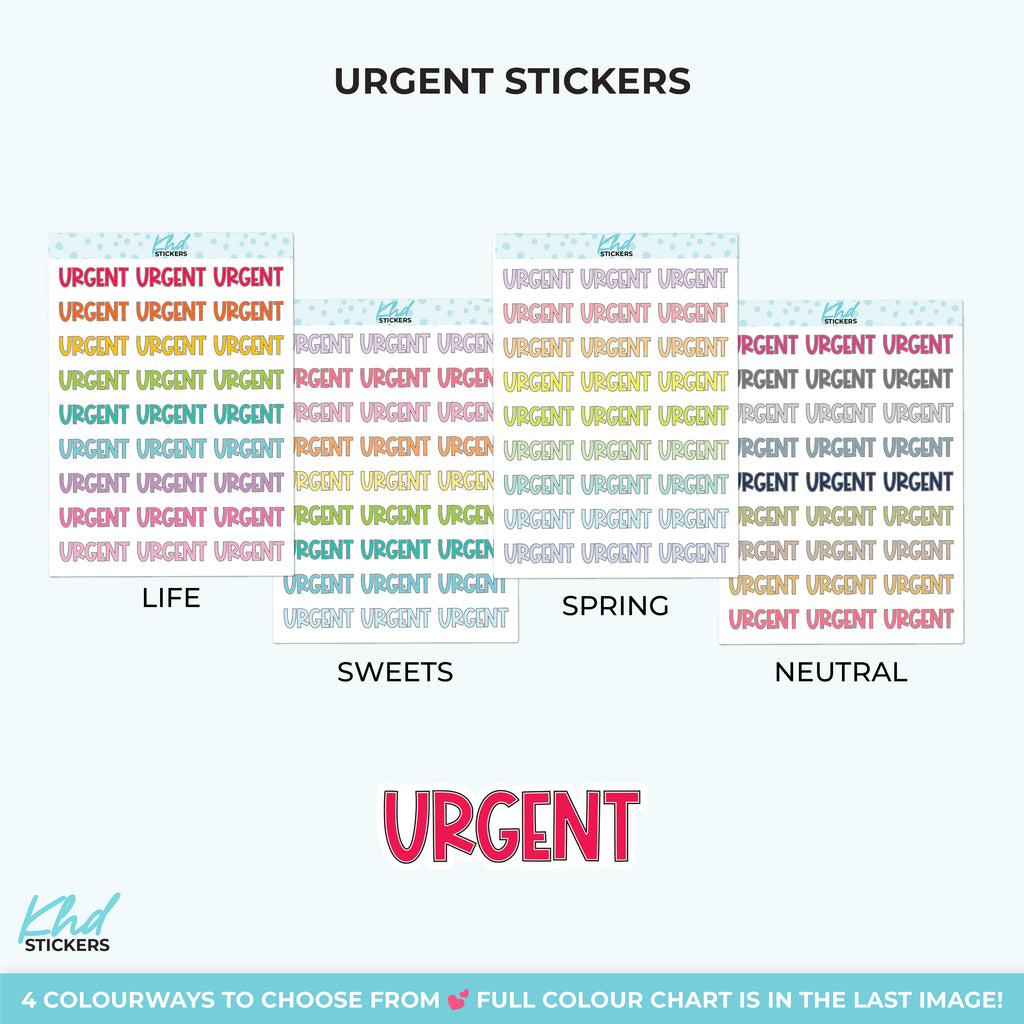 Urgent Planner Stickers Small