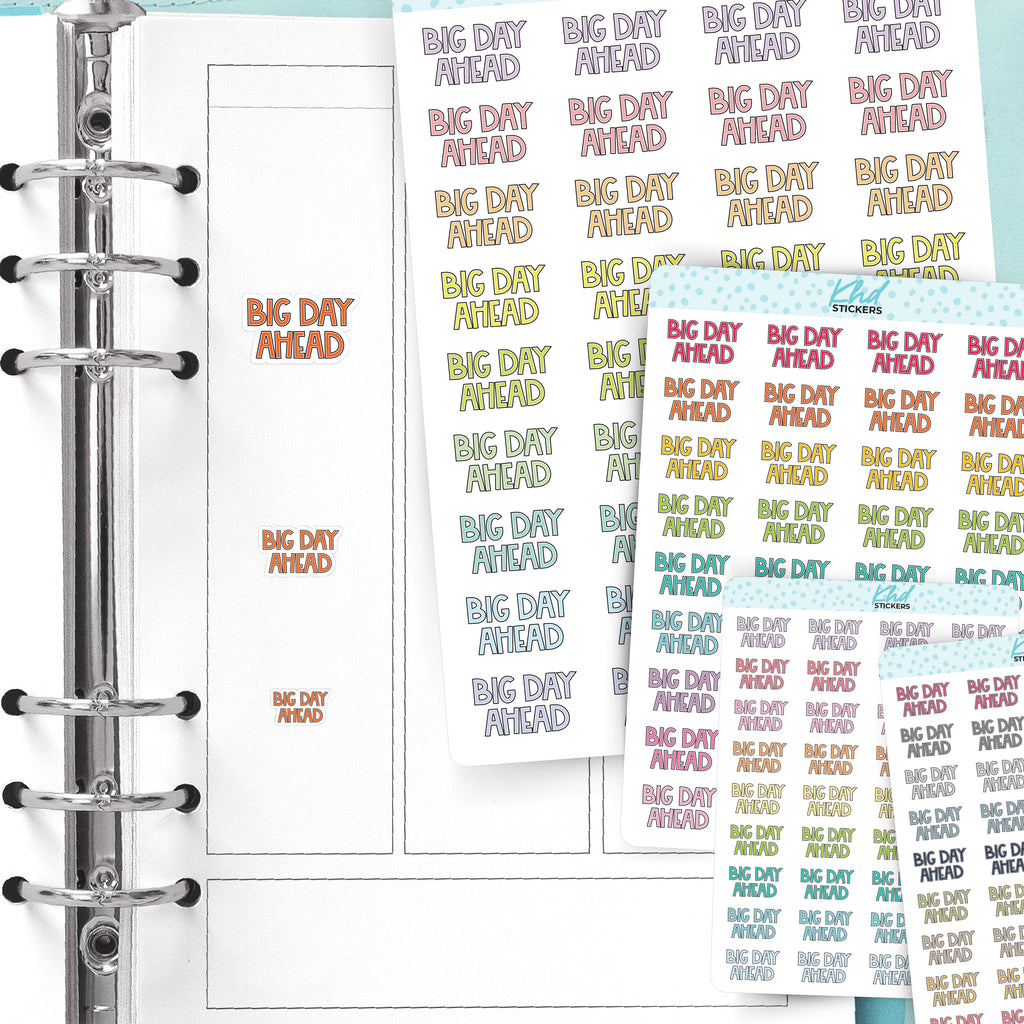 Big Day Ahead Planner Stickers Small