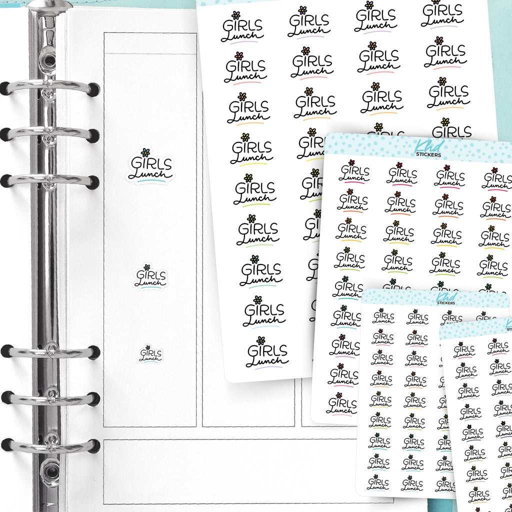 Girls Lunch Planner Stickers Small