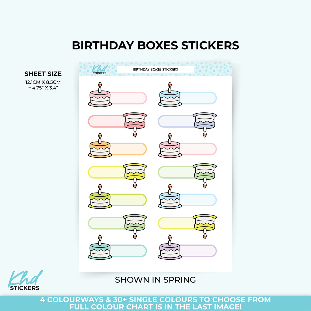 Birthday Boxes – Celebration Stickers for Planners Vinyl (repositionable) / LIFE