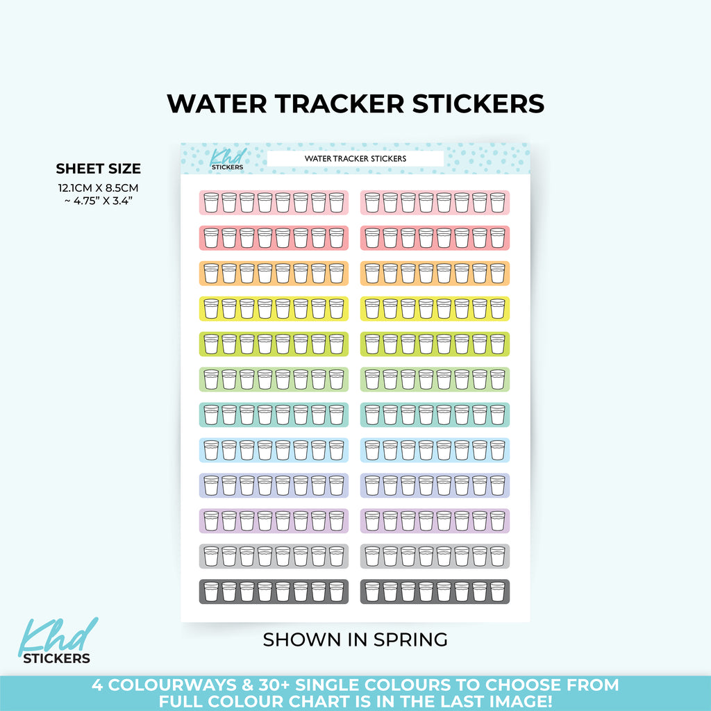 Water Tracker – Hydration Habit Stickers Vinyl (repositionable) / LIFE