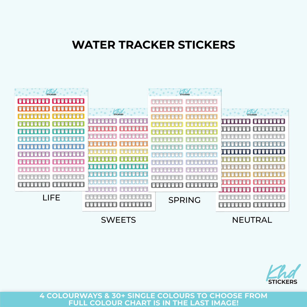 Water Tracker – Hydration Habit Stickers Vinyl (repositionable) / LIFE