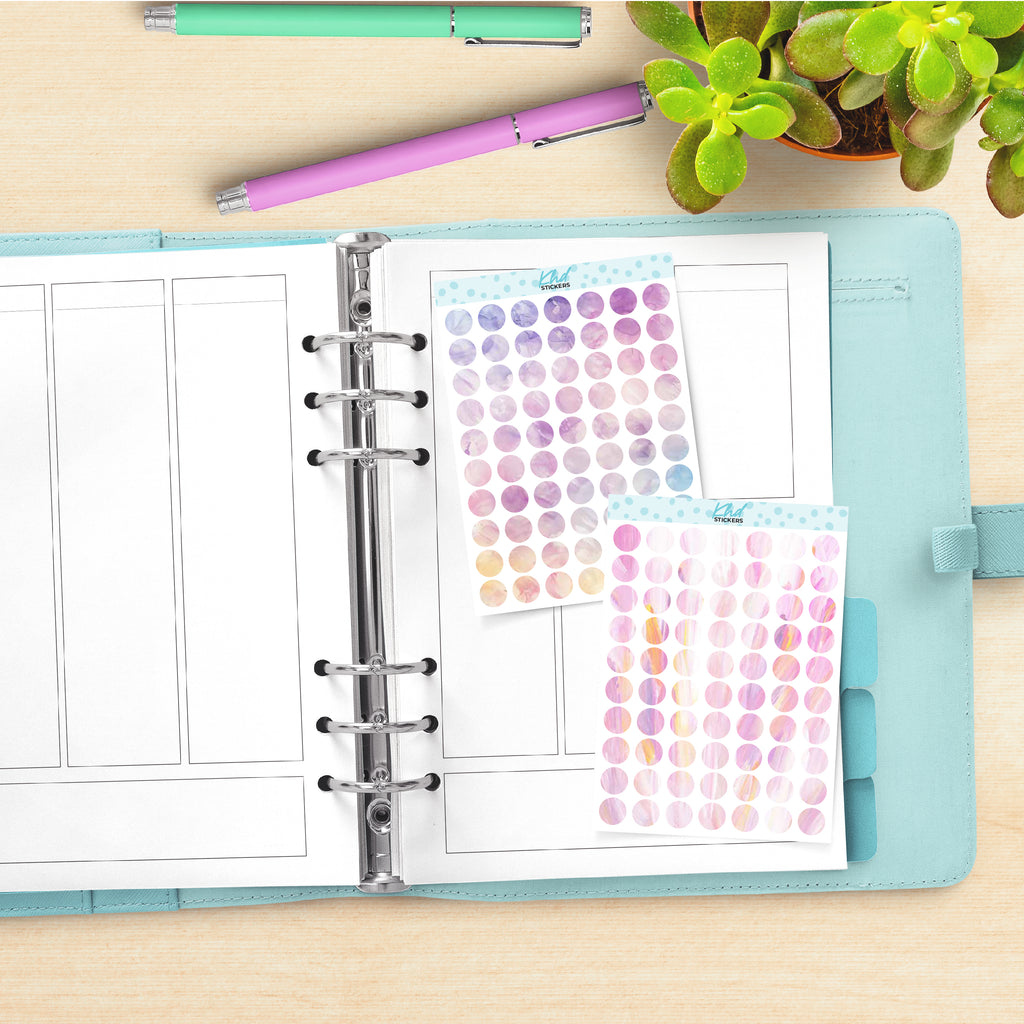 Large Dots Planner Stickers Aurora