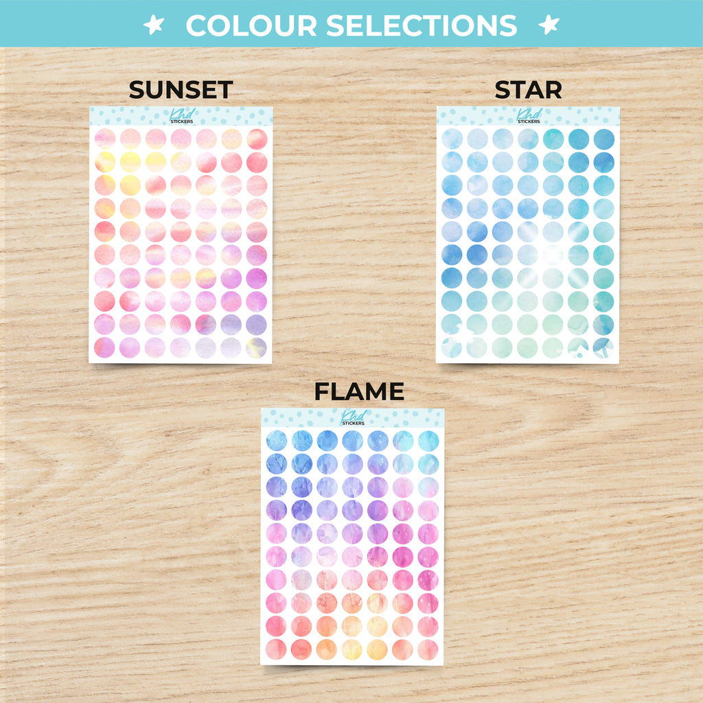 Large Dots Planner Stickers Aurora