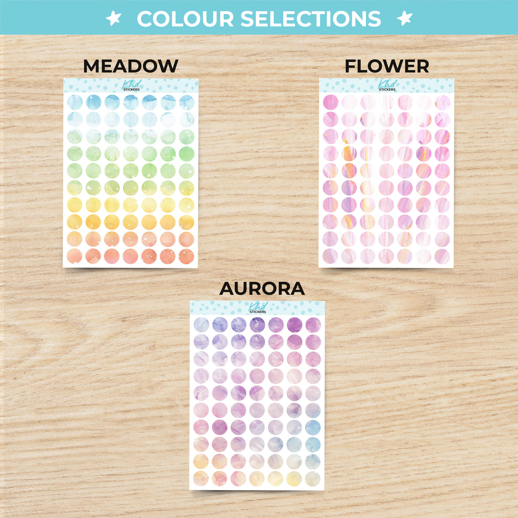 Large Dots Planner Stickers Aurora