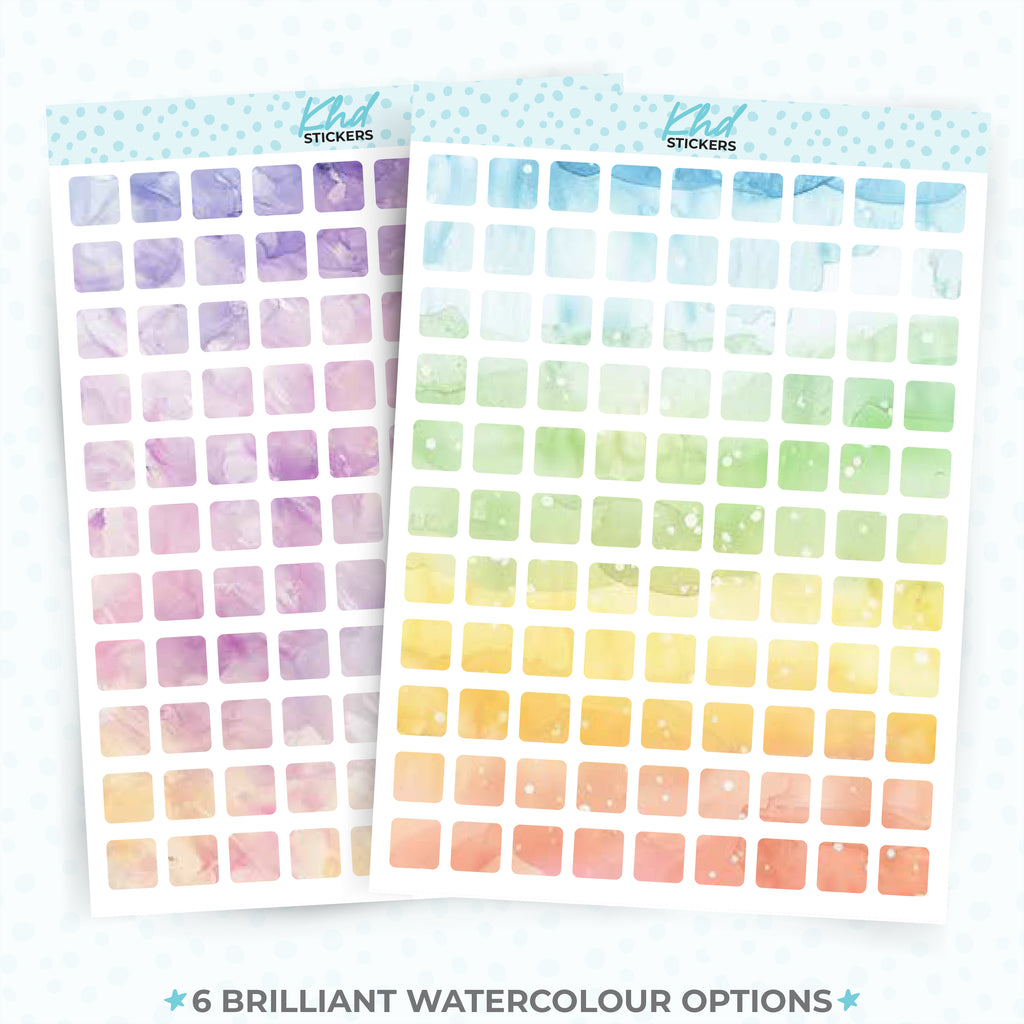 Medium Squares Planner Stickers Aurora