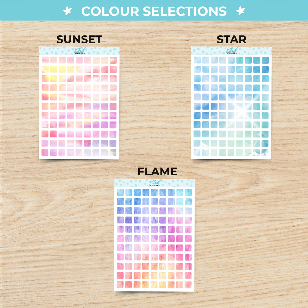 Medium Squares Planner Stickers Aurora