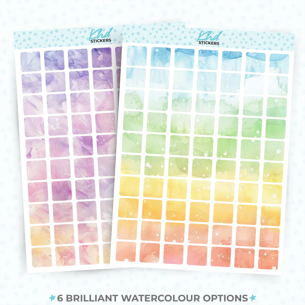 Large Squares Planner Stickers Aurora