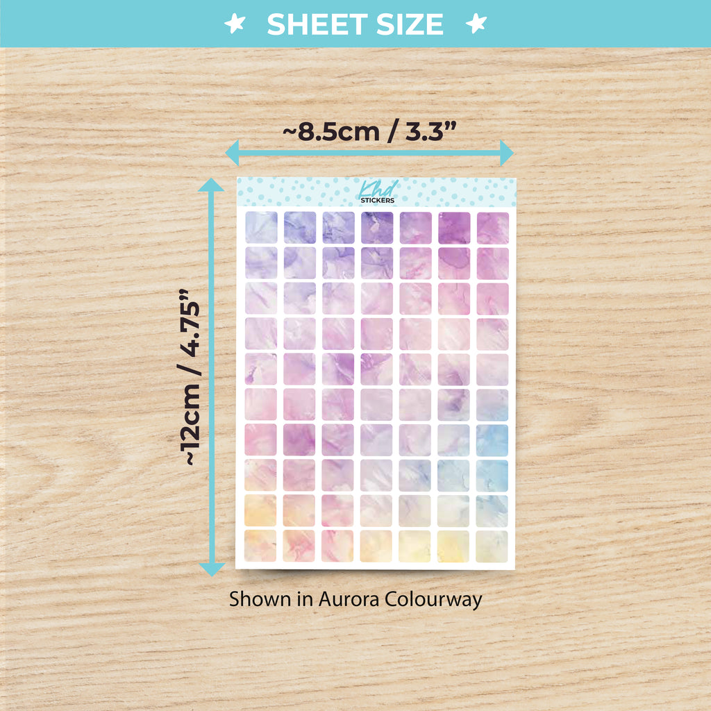 Large Squares Planner Stickers Aurora