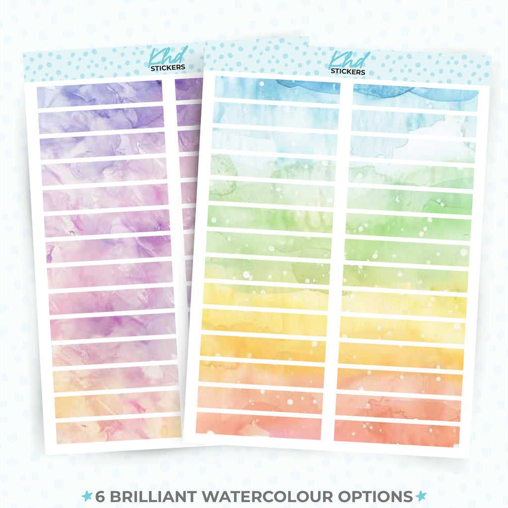 Watercolour Header Strips Planner Stickers Aurora