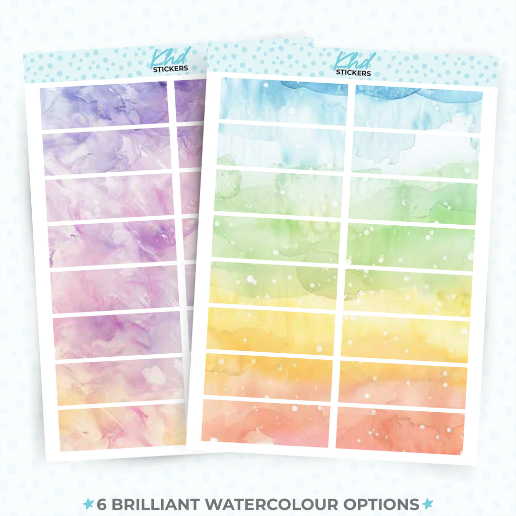 Watercolour Boxes Planner Stickers Aurora