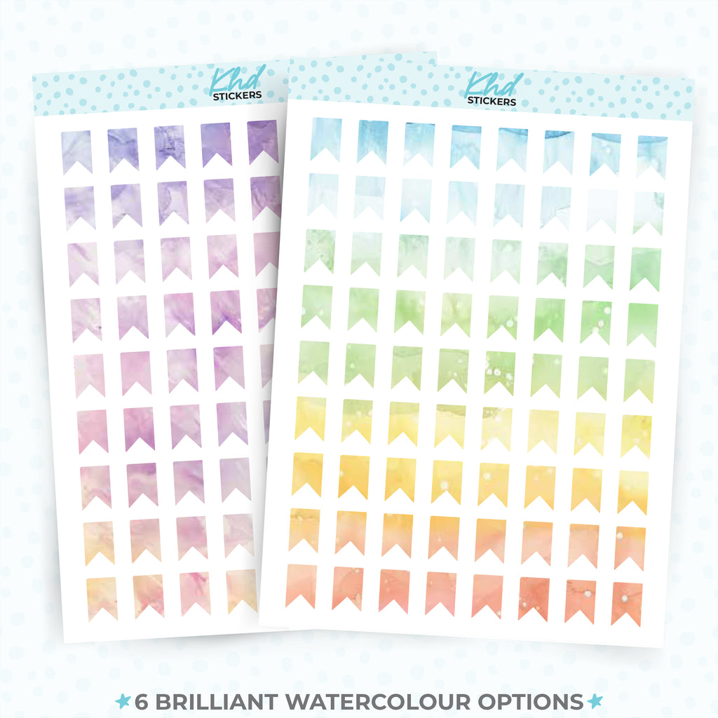 Watercolour Flags Planner Stickers Aurora