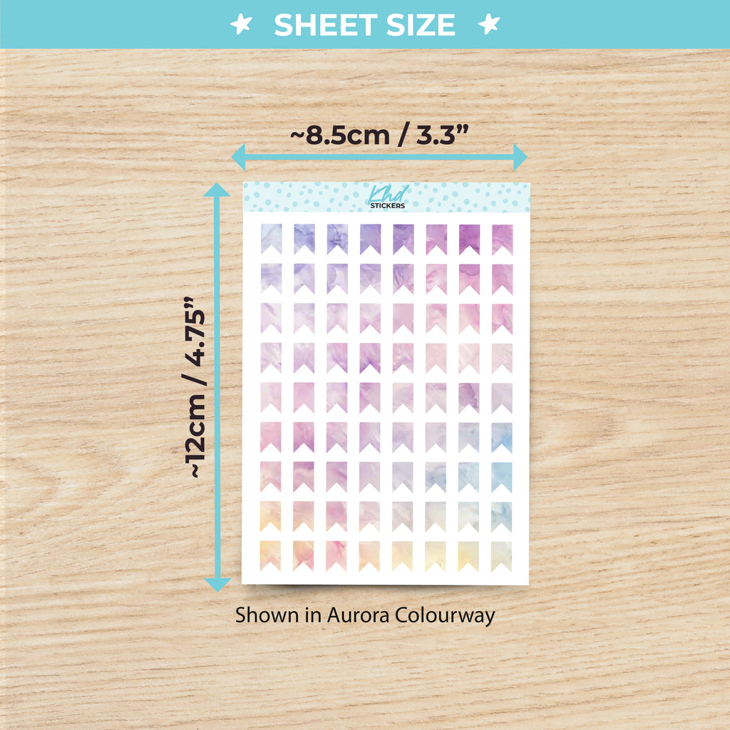 Watercolour Flags Planner Stickers Aurora