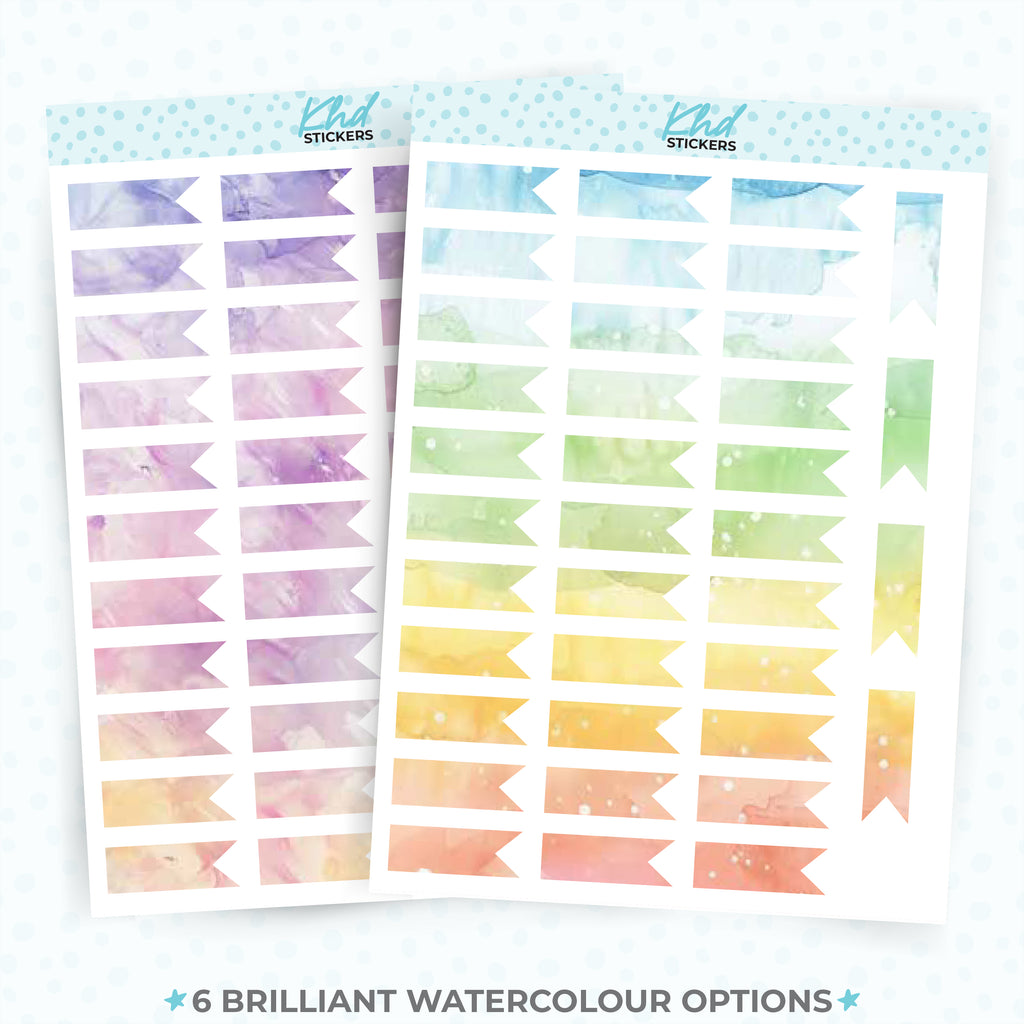 Watercolour Flags Planner Stickers Aurora