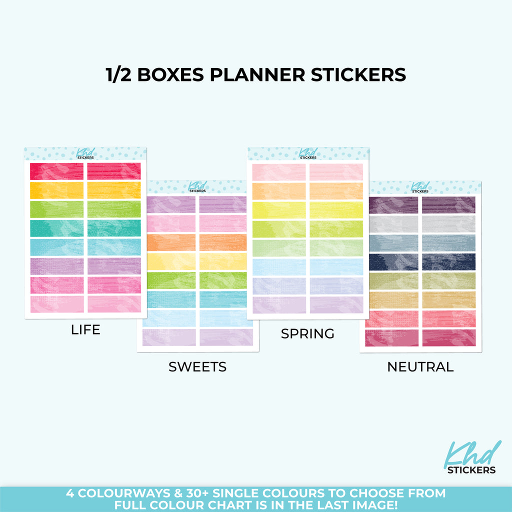 Watercolour Header Box Stickers – 1/2" height. Vinyl (Removable) / LIFE