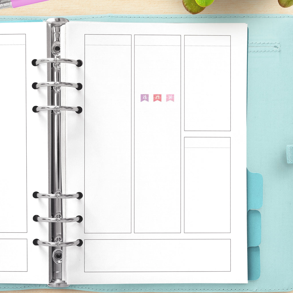 Watercolour Date Flags – Functional Planner Stickers Vinyl (Removable) / LIFE