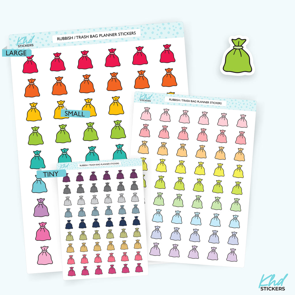 Bin and Rubbish out Planner Stickers Small