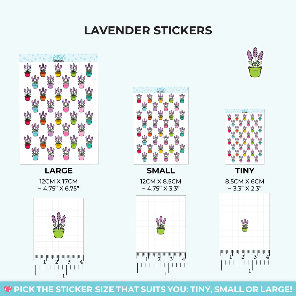Lavender Pot Plant Stickers Small / LIFE