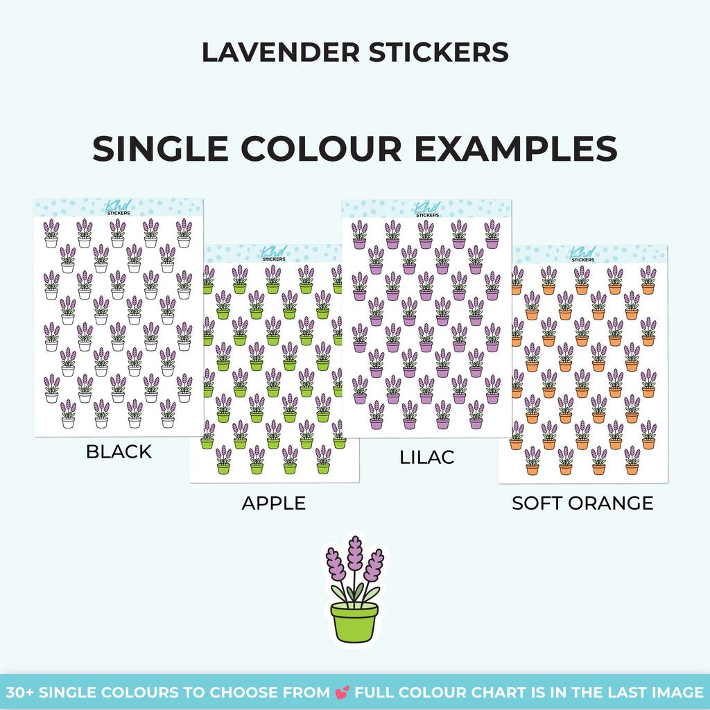 Lavender Pot Plant Stickers Small / LIFE