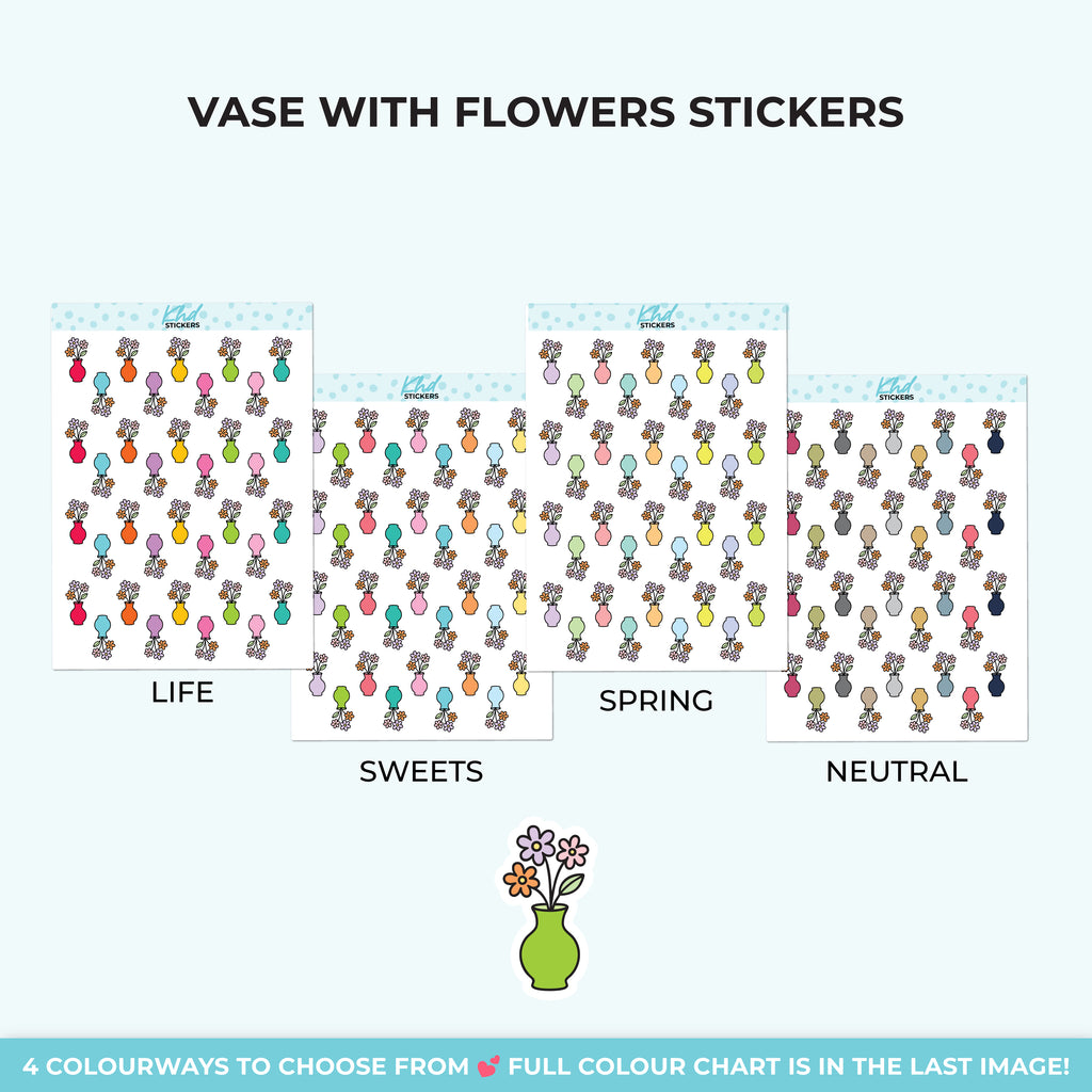 Vase of Flowers Stickers Small / LIFE