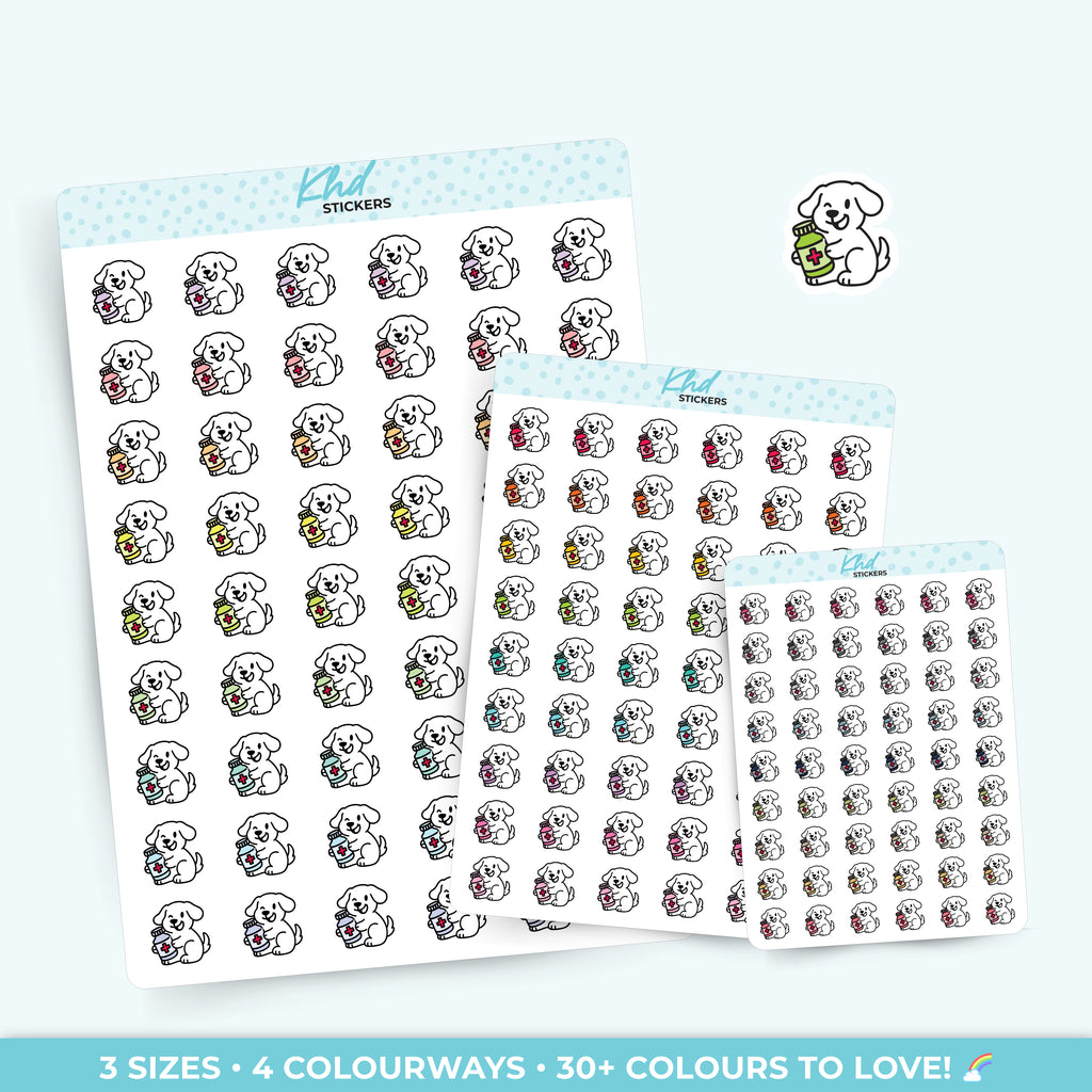 Dog Medicine Time Stickers Small / LIFE