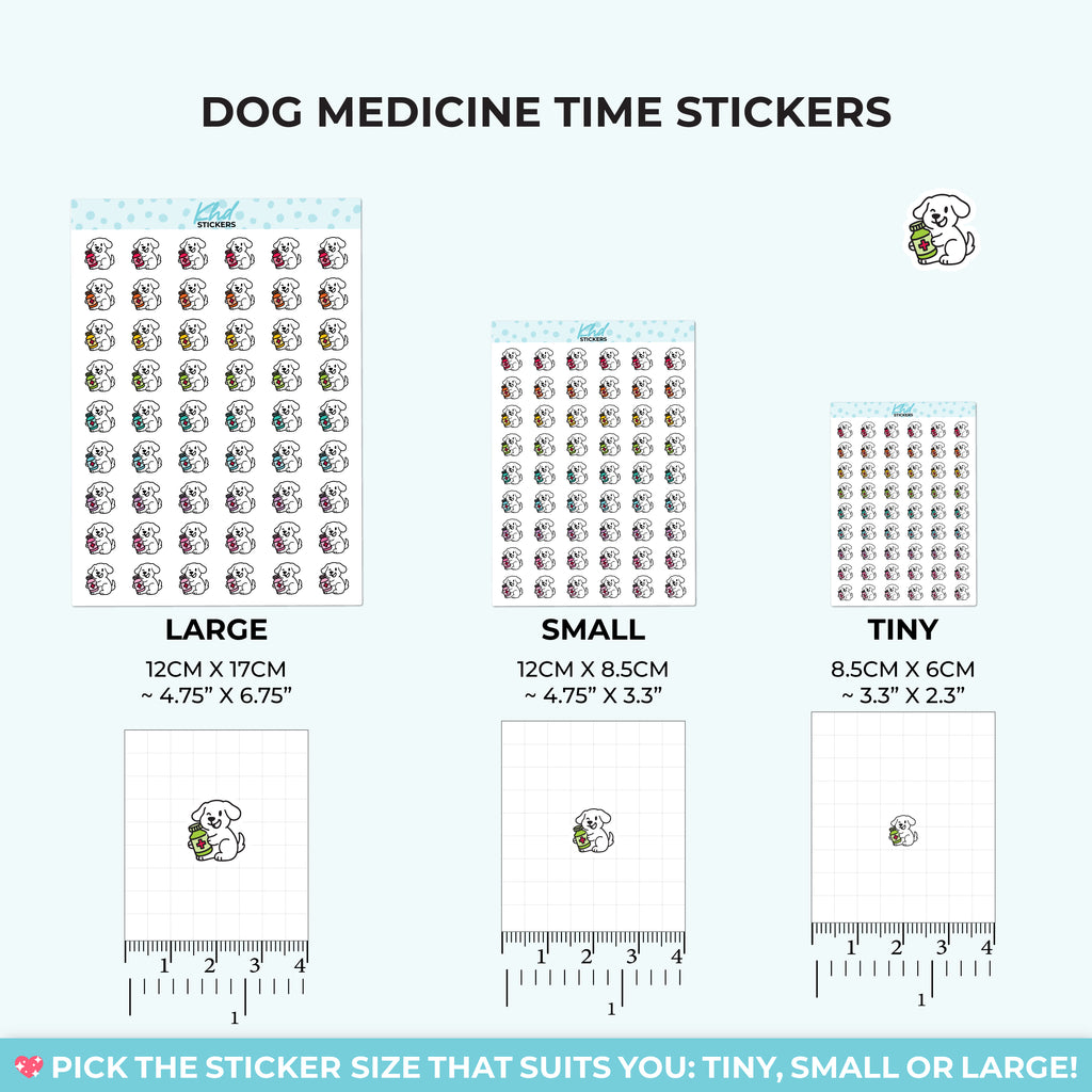 Dog Medicine Time Stickers Small / LIFE