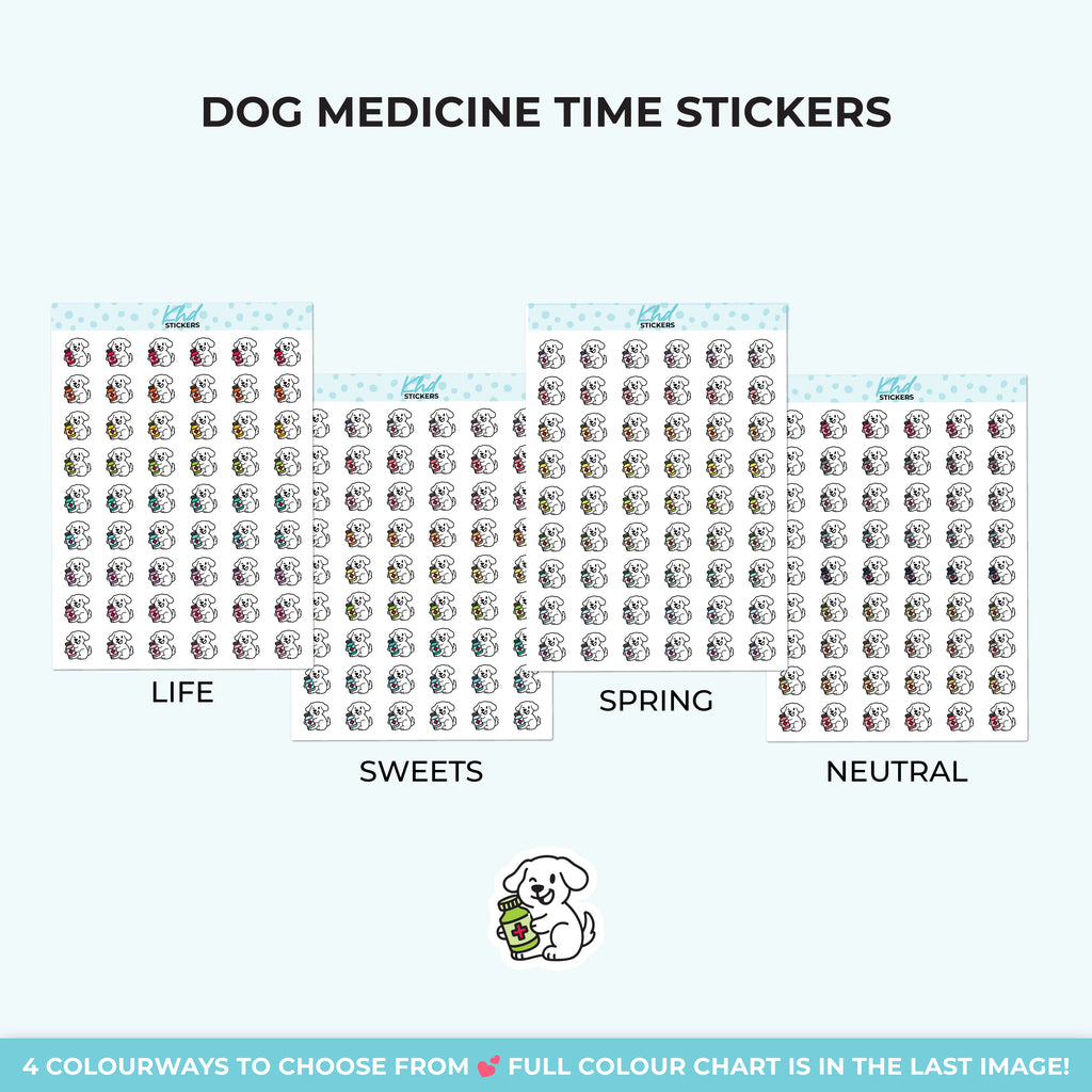 Dog Medicine Time Stickers Small / LIFE