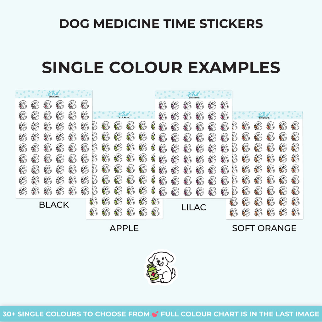 Dog Medicine Time Stickers Small / LIFE