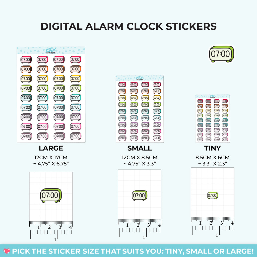 Digital Alarm Clock Stickers Small / LIFE