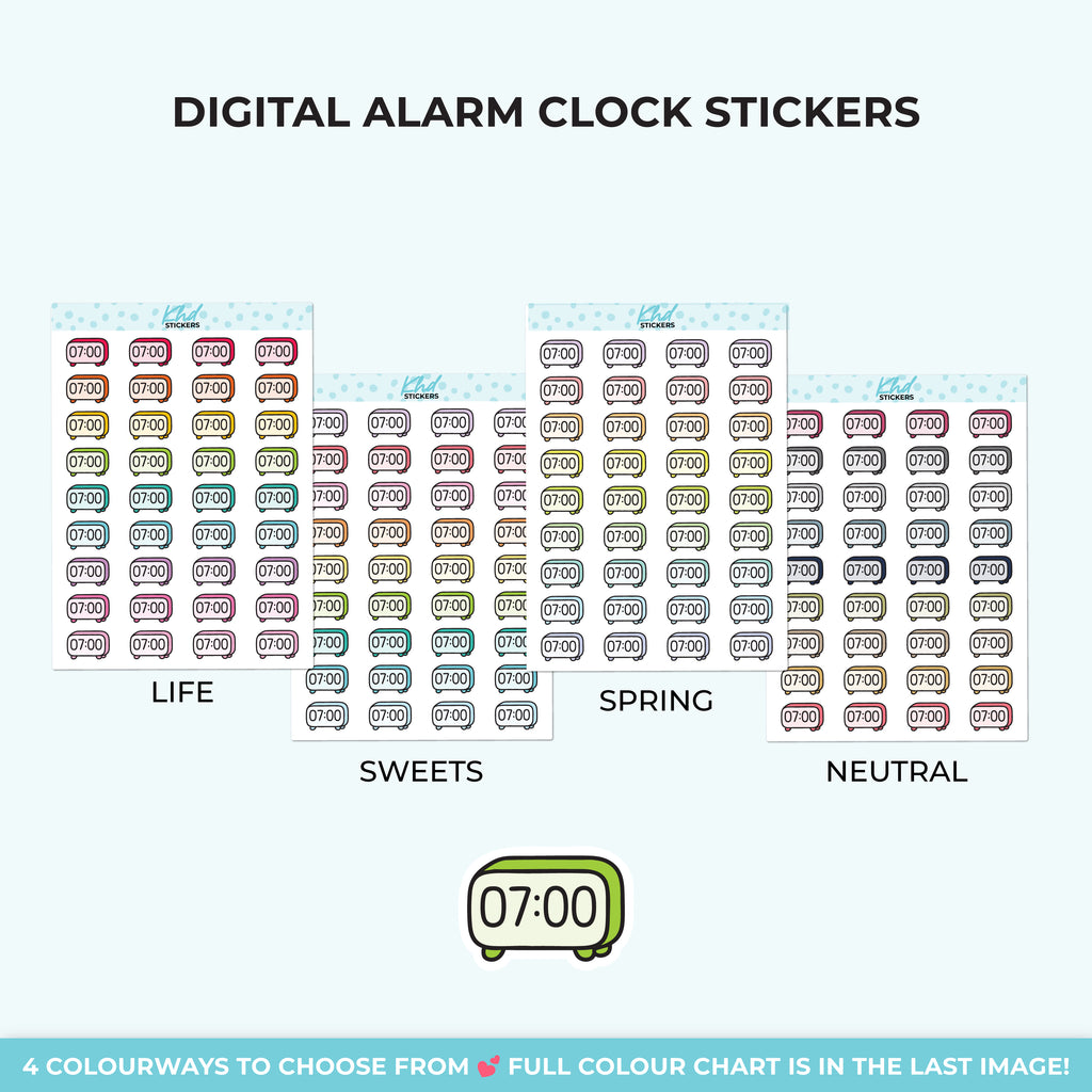 Digital Alarm Clock Stickers Small / LIFE