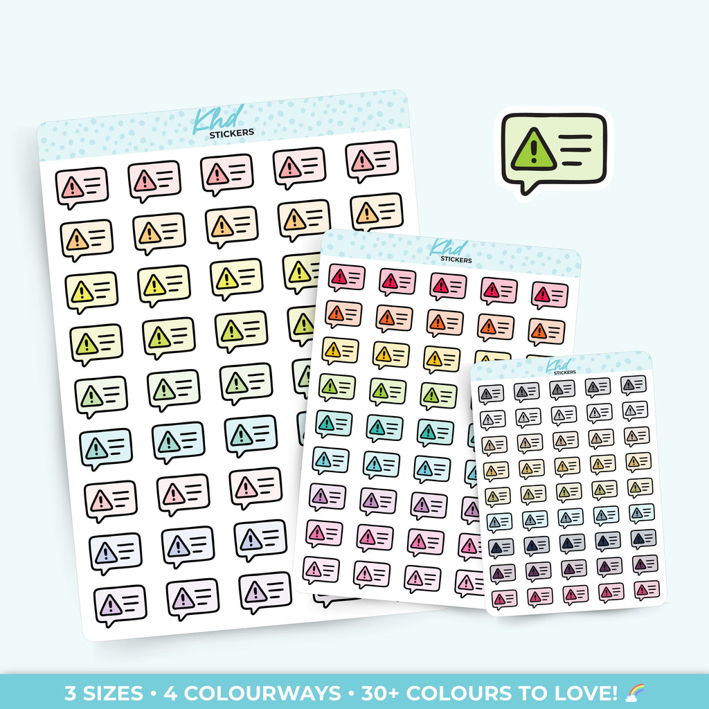 Alert - Speech Bubble Planner Stickers - image 1