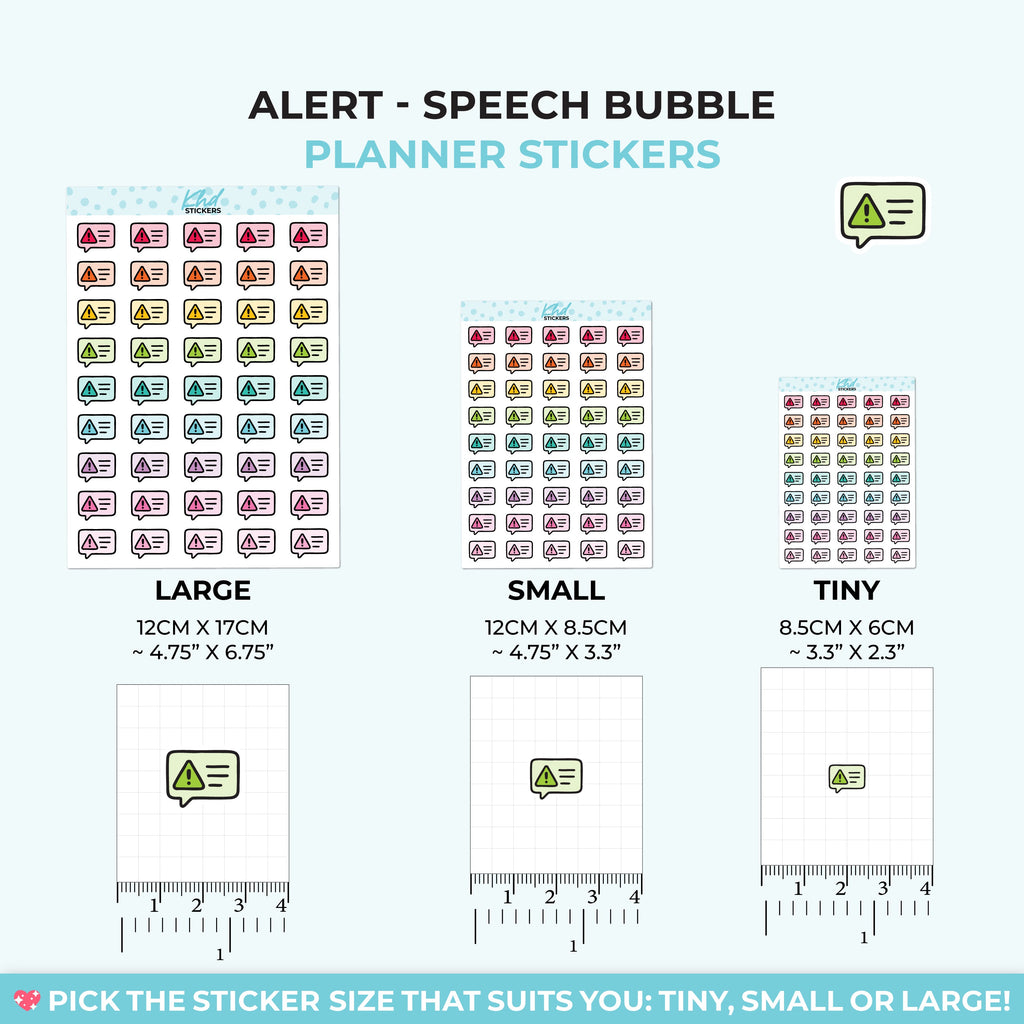 Alert - Speech Bubble Planner Stickers - image 3
