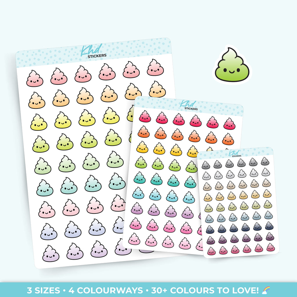 Rainbow Poop Planner Stickers - image 1